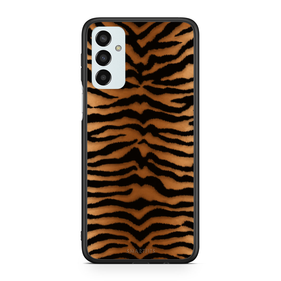 Θήκη Samsung Galaxy M23 / F23 Tiger Print Orange and Black από τη Smartfits με σχέδιο στο πίσω μέρος και μαύρο περίβλημα | Samsung Galaxy M23 / F23 Tiger Print Orange and Black case with colorful back and black bezels