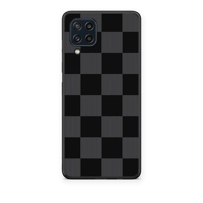Θήκη Samsung Galaxy M32 4G / M22 Black and Charcoal Striped Checks από τη Smartfits με σχέδιο στο πίσω μέρος και μαύρο περίβλημα | Samsung Galaxy M32 4G / M22 Black and Charcoal Striped Checks case with colorful back and black bezels