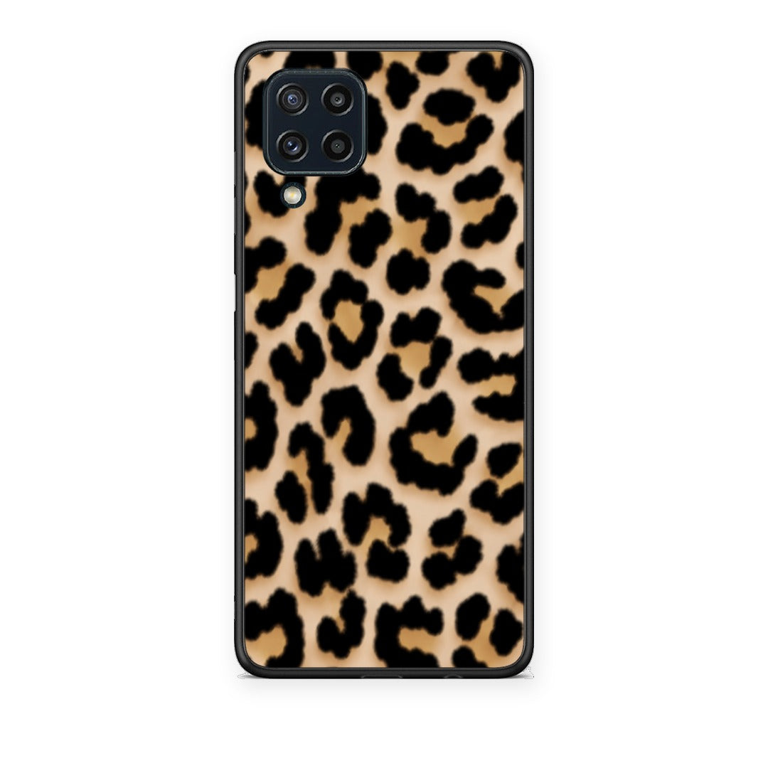 Θήκη Samsung Galaxy M32 4G / M22 Leopard Print Tan Small από τη Smartfits με σχέδιο στο πίσω μέρος και μαύρο περίβλημα | Samsung Galaxy M32 4G / M22 Leopard Print Tan Small case with colorful back and black bezels
