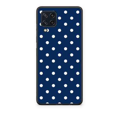 Θήκη Samsung Galaxy M32 4G / M22 White Small Polka Dots on Navy από τη Smartfits με σχέδιο στο πίσω μέρος και μαύρο περίβλημα | Samsung Galaxy M32 4G / M22 White Small Polka Dots on Navy case with colorful back and black bezels