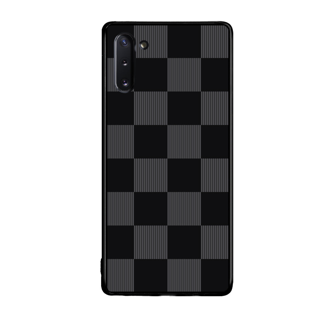 Θήκη Samsung Galaxy Note 10 Black and Charcoal Striped Checks από τη Smartfits με σχέδιο στο πίσω μέρος και μαύρο περίβλημα | Samsung Galaxy Note 10 Black and Charcoal Striped Checks case with colorful back and black bezels