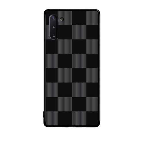 Θήκη Samsung Galaxy Note 10 Black and Charcoal Striped Checks από τη Smartfits με σχέδιο στο πίσω μέρος και μαύρο περίβλημα | Samsung Galaxy Note 10 Black and Charcoal Striped Checks case with colorful back and black bezels