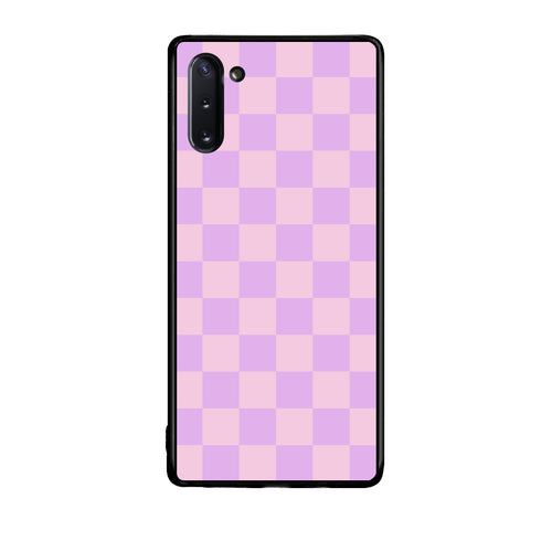 Θήκη Samsung Galaxy Note 10 Lavender and Pink Checkerboard από τη Smartfits με σχέδιο στο πίσω μέρος και μαύρο περίβλημα | Samsung Galaxy Note 10 Lavender and Pink Checkerboard case with colorful back and black bezels