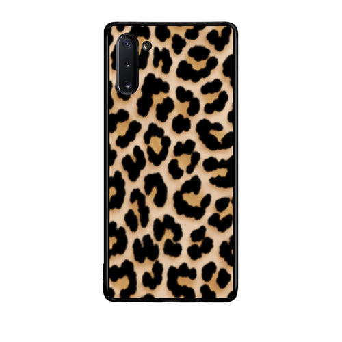 Θήκη Samsung Galaxy Note 10 Leopard Print Tan Small από τη Smartfits με σχέδιο στο πίσω μέρος και μαύρο περίβλημα | Samsung Galaxy Note 10 Leopard Print Tan Small case with colorful back and black bezels