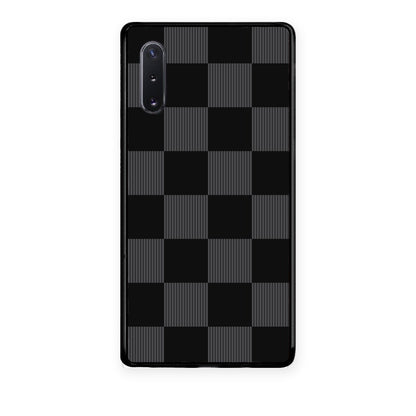 Θήκη Samsung Galaxy Note 10+ Black and Charcoal Striped Checks από τη Smartfits με σχέδιο στο πίσω μέρος και μαύρο περίβλημα | Samsung Galaxy Note 10+ Black and Charcoal Striped Checks case with colorful back and black bezels