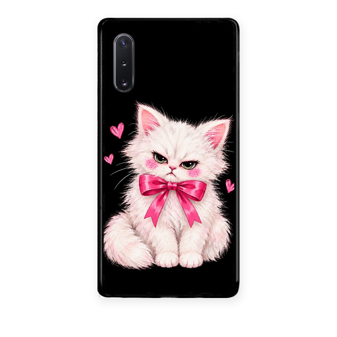 Θήκη Samsung Galaxy Note 10+ Grumpy Party Kitten on Black από τη Smartfits με σχέδιο στο πίσω μέρος και μαύρο περίβλημα | Samsung Galaxy Note 10+ Grumpy Party Kitten on Black case with colorful back and black bezels