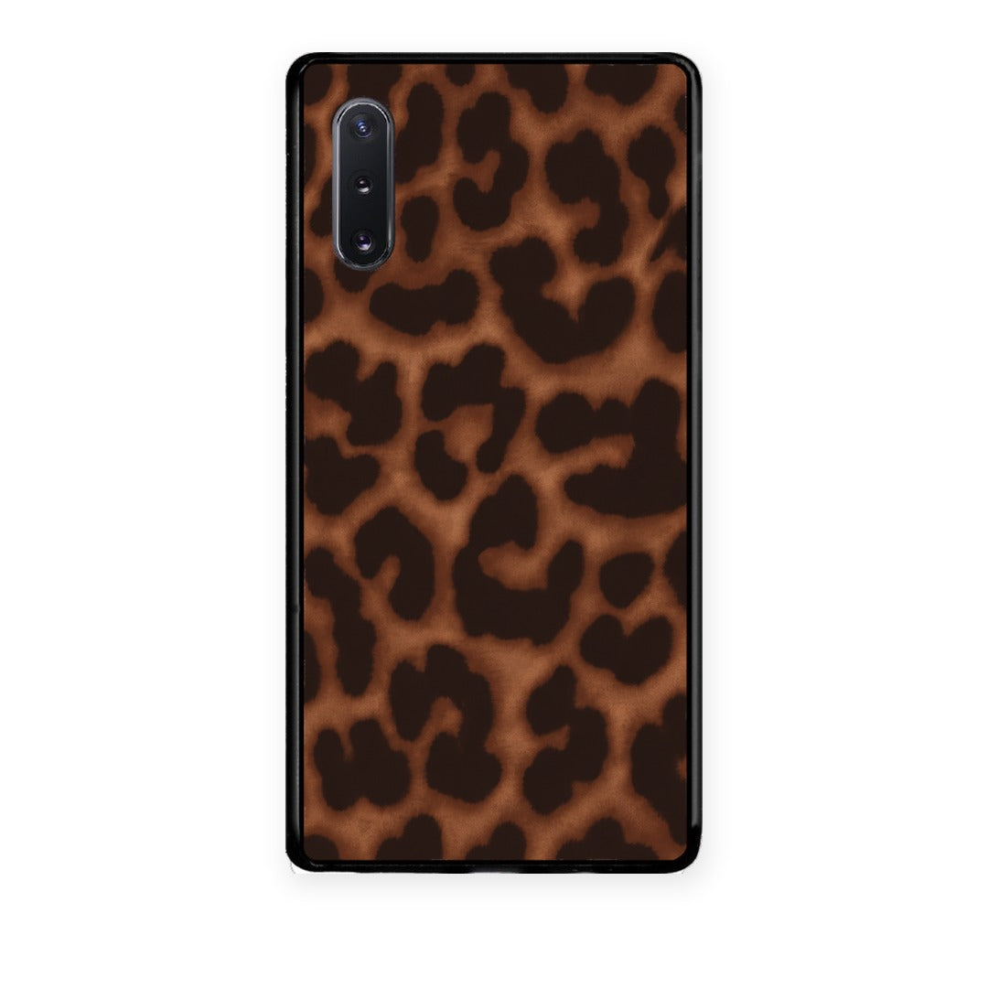 Θήκη Samsung Galaxy Note 10+ Leopard Print Dark Brown από τη Smartfits με σχέδιο στο πίσω μέρος και μαύρο περίβλημα | Samsung Galaxy Note 10+ Leopard Print Dark Brown case with colorful back and black bezels