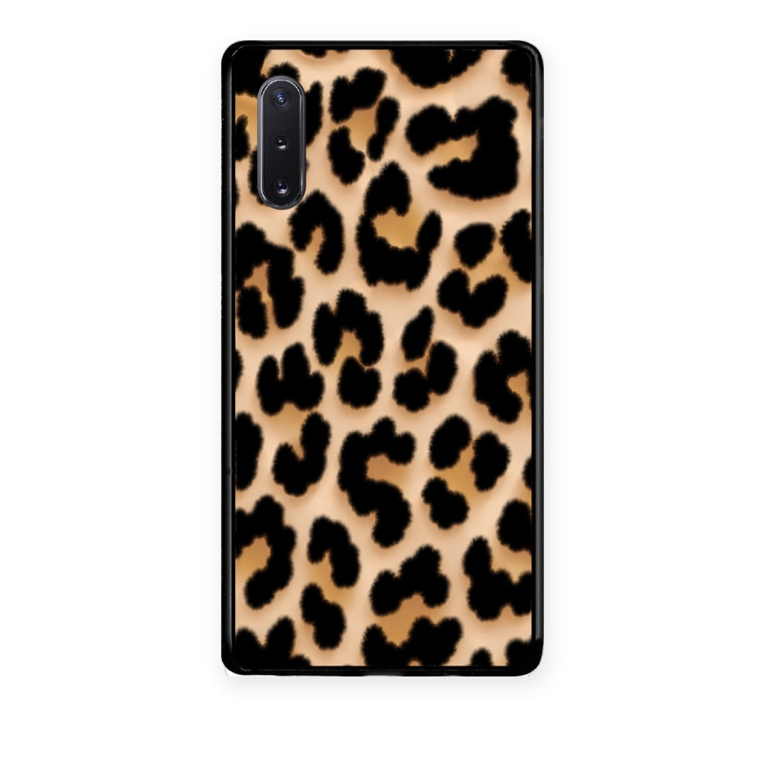Θήκη Samsung Galaxy Note 10+ Leopard Print Tan Large από τη Smartfits με σχέδιο στο πίσω μέρος και μαύρο περίβλημα | Samsung Galaxy Note 10+ Leopard Print Tan Large case with colorful back and black bezels