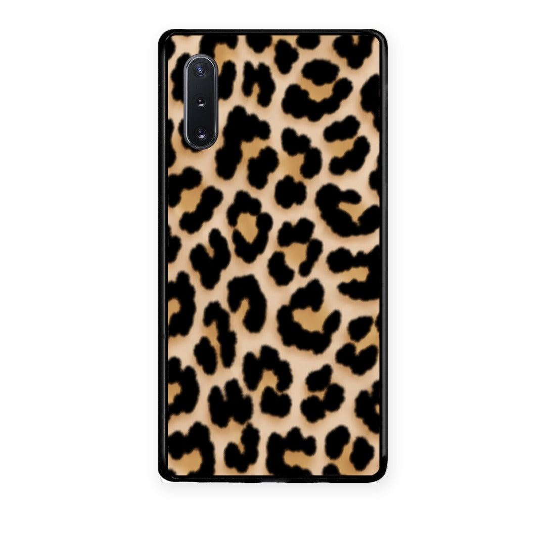 Θήκη Samsung Galaxy Note 10+ Leopard Print Tan Small από τη Smartfits με σχέδιο στο πίσω μέρος και μαύρο περίβλημα | Samsung Galaxy Note 10+ Leopard Print Tan Small case with colorful back and black bezels