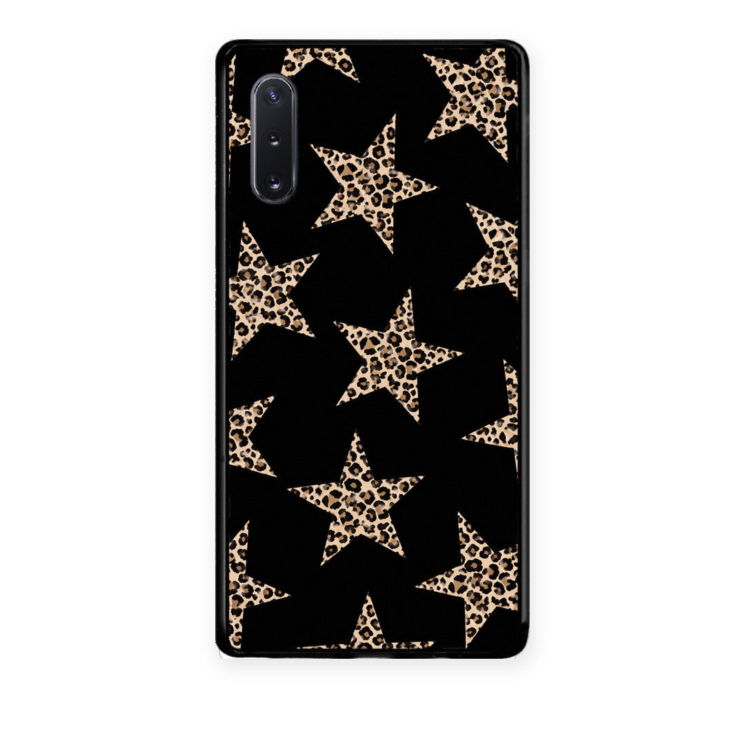 Θήκη Samsung Galaxy Note 10+ Leopard Stars on Black από τη Smartfits με σχέδιο στο πίσω μέρος και μαύρο περίβλημα | Samsung Galaxy Note 10+ Leopard Stars on Black case with colorful back and black bezels