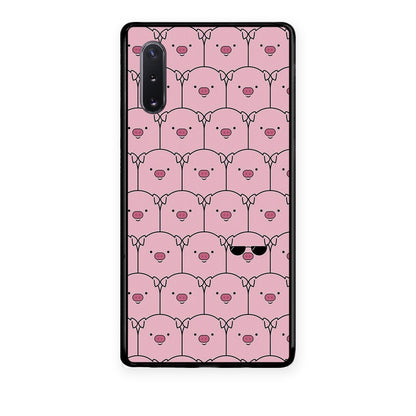 Θήκη Samsung Galaxy Note 10+ Pig Glasses από τη Smartfits με σχέδιο στο πίσω μέρος και μαύρο περίβλημα | Samsung Galaxy Note 10+ Pig Glasses case with colorful back and black bezels
