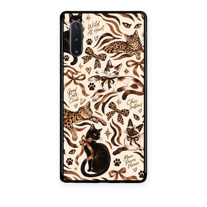 Θήκη Samsung Galaxy Note 10+ Wild Cats and Animal Print Collage από τη Smartfits με σχέδιο στο πίσω μέρος και μαύρο περίβλημα | Samsung Galaxy Note 10+ Wild Cats and Animal Print Collage case with colorful back and black bezels