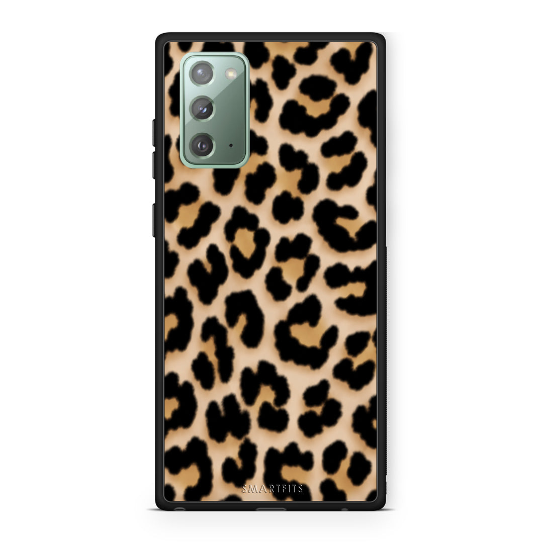 Θήκη Samsung Galaxy Note 20 Leopard Print Tan Small από τη Smartfits με σχέδιο στο πίσω μέρος και μαύρο περίβλημα | Samsung Galaxy Note 20 Leopard Print Tan Small case with colorful back and black bezels