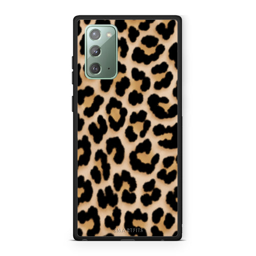 Θήκη Samsung Galaxy Note 20 Leopard Print Tan Small από τη Smartfits με σχέδιο στο πίσω μέρος και μαύρο περίβλημα | Samsung Galaxy Note 20 Leopard Print Tan Small case with colorful back and black bezels