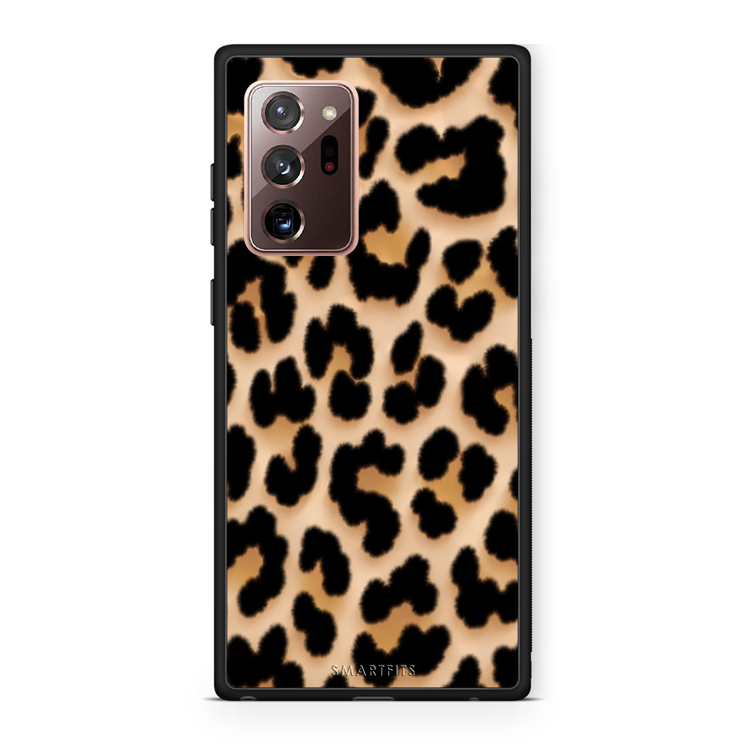 Θήκη Samsung Galaxy Note 20 Ultra Leopard Print Tan Large από τη Smartfits με σχέδιο στο πίσω μέρος και μαύρο περίβλημα | Samsung Galaxy Note 20 Ultra Leopard Print Tan Large case with colorful back and black bezels