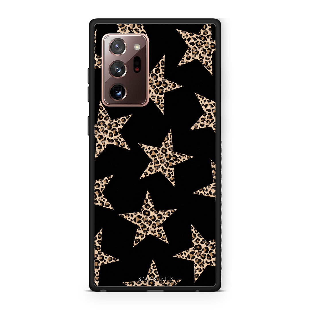 Θήκη Samsung Galaxy Note 20 Ultra Leopard Stars on Black από τη Smartfits με σχέδιο στο πίσω μέρος και μαύρο περίβλημα | Samsung Galaxy Note 20 Ultra Leopard Stars on Black case with colorful back and black bezels