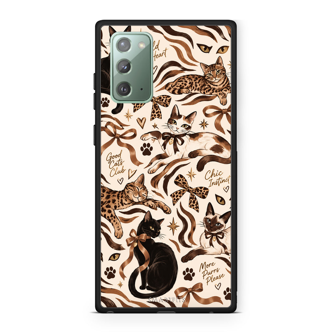 Θήκη Samsung Galaxy Note 20 Wild Cats and Animal Print Collage από τη Smartfits με σχέδιο στο πίσω μέρος και μαύρο περίβλημα | Samsung Galaxy Note 20 Wild Cats and Animal Print Collage case with colorful back and black bezels