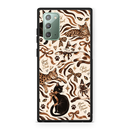 Θήκη Samsung Galaxy Note 20 Wild Cats and Animal Print Collage από τη Smartfits με σχέδιο στο πίσω μέρος και μαύρο περίβλημα | Samsung Galaxy Note 20 Wild Cats and Animal Print Collage case with colorful back and black bezels