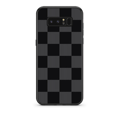 Θήκη Samsung Galaxy Note 8 Black and Charcoal Striped Checks από τη Smartfits με σχέδιο στο πίσω μέρος και μαύρο περίβλημα | Samsung Galaxy Note 8 Black and Charcoal Striped Checks case with colorful back and black bezels