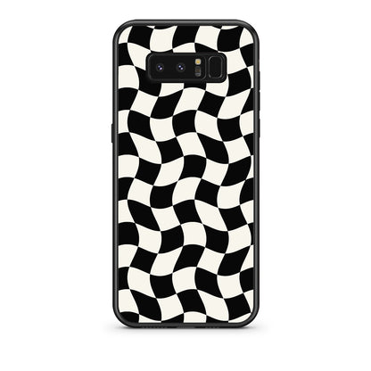 Θήκη Samsung Galaxy Note 8 Black and Cream Wavy Checkerboard από τη Smartfits με σχέδιο στο πίσω μέρος και μαύρο περίβλημα | Samsung Galaxy Note 8 Black and Cream Wavy Checkerboard case with colorful back and black bezels
