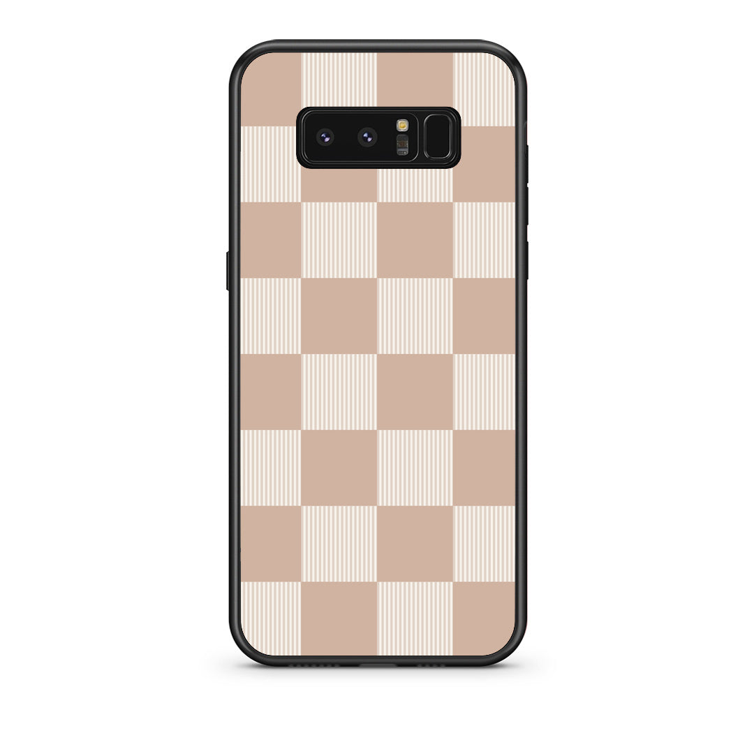 Θήκη Samsung Galaxy Note 8 Latte and Cream Striped Checks από τη Smartfits με σχέδιο στο πίσω μέρος και μαύρο περίβλημα | Samsung Galaxy Note 8 Latte and Cream Striped Checks case with colorful back and black bezels