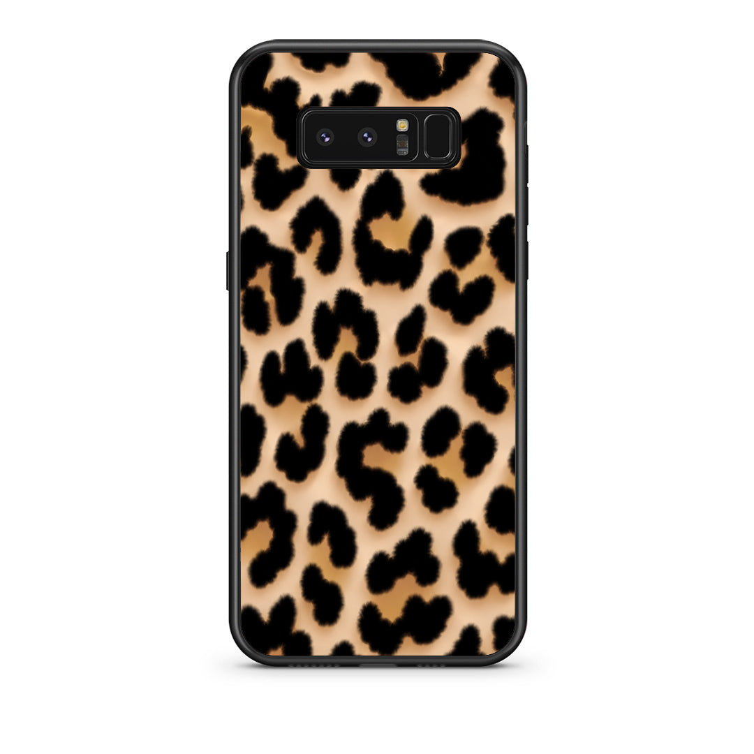 Θήκη Samsung Galaxy Note 8 Leopard Print Tan Large από τη Smartfits με σχέδιο στο πίσω μέρος και μαύρο περίβλημα | Samsung Galaxy Note 8 Leopard Print Tan Large case with colorful back and black bezels