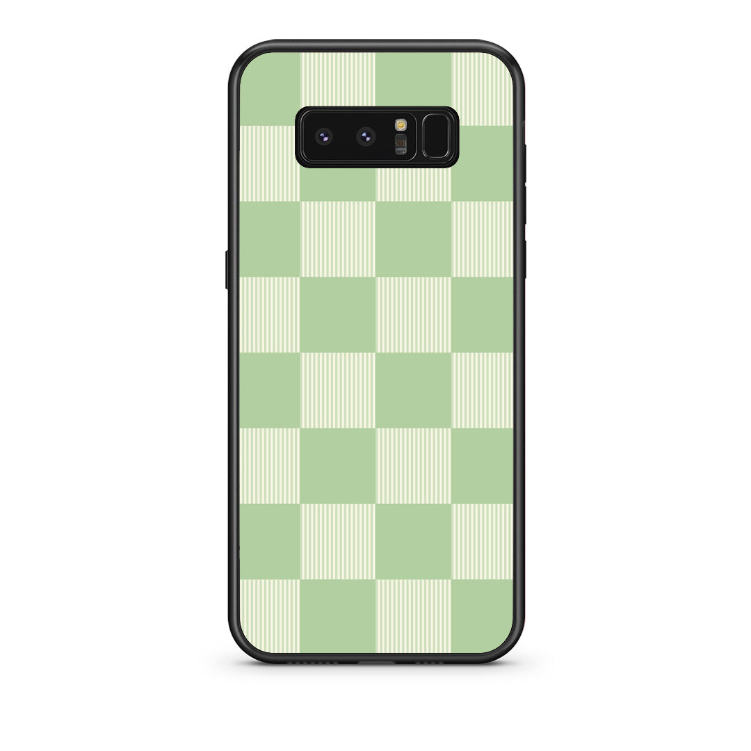 Θήκη Samsung Galaxy Note 8 Sage and Cream Striped Checks από τη Smartfits με σχέδιο στο πίσω μέρος και μαύρο περίβλημα | Samsung Galaxy Note 8 Sage and Cream Striped Checks case with colorful back and black bezels