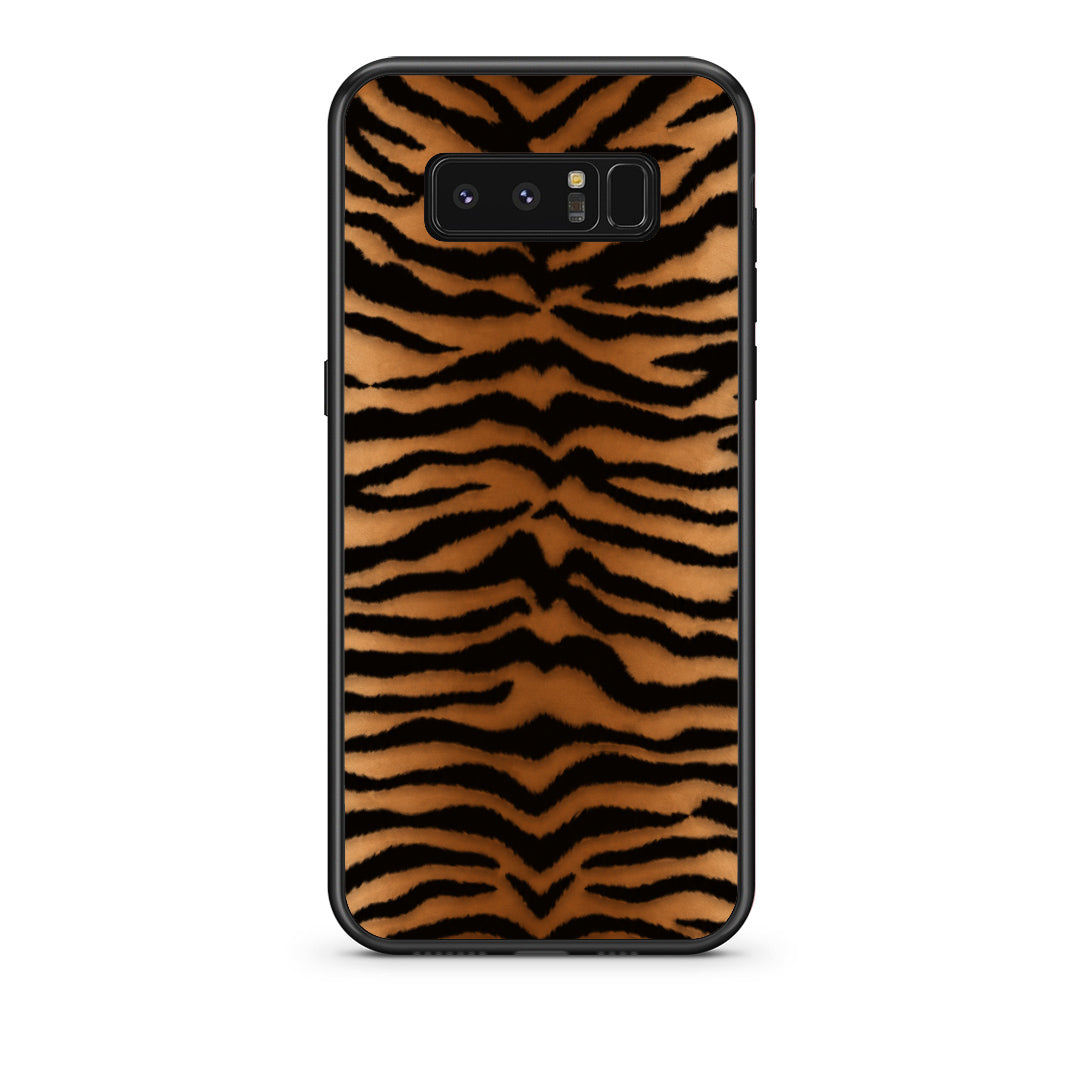 Θήκη Samsung Galaxy Note 8 Tiger Print Orange and Black από τη Smartfits με σχέδιο στο πίσω μέρος και μαύρο περίβλημα | Samsung Galaxy Note 8 Tiger Print Orange and Black case with colorful back and black bezels