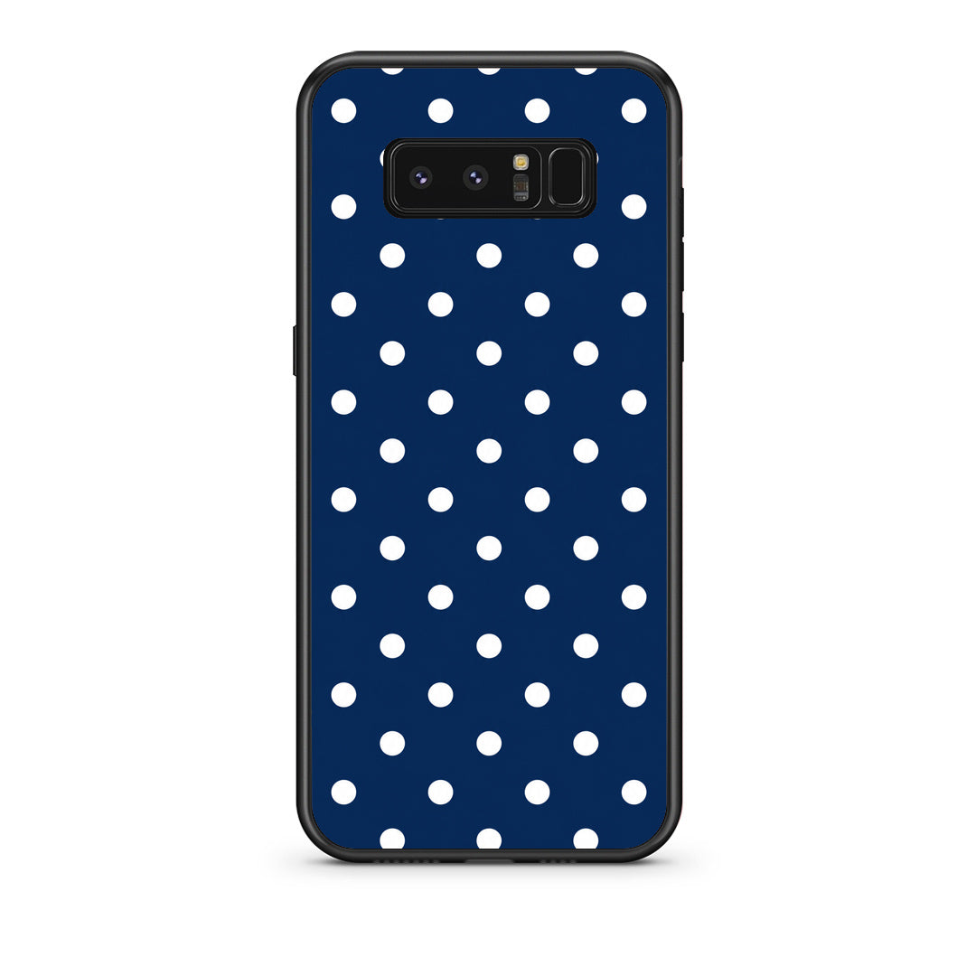 Θήκη Samsung Galaxy Note 8 White Small Polka Dots on Navy από τη Smartfits με σχέδιο στο πίσω μέρος και μαύρο περίβλημα | Samsung Galaxy Note 8 White Small Polka Dots on Navy case with colorful back and black bezels