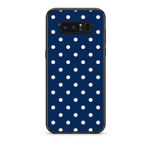 Θήκη Samsung Galaxy Note 8 White Small Polka Dots on Navy από τη Smartfits με σχέδιο στο πίσω μέρος και μαύρο περίβλημα | Samsung Galaxy Note 8 White Small Polka Dots on Navy case with colorful back and black bezels