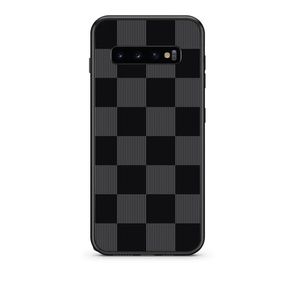 Θήκη Samsung Galaxy S10 Black and Charcoal Striped Checks από τη Smartfits με σχέδιο στο πίσω μέρος και μαύρο περίβλημα | Samsung Galaxy S10 Black and Charcoal Striped Checks case with colorful back and black bezels