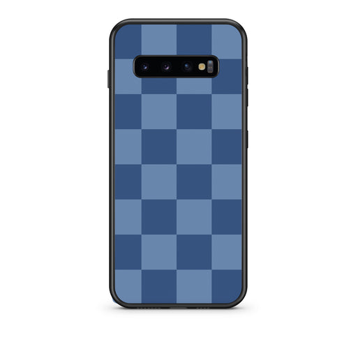Θήκη Samsung Galaxy S10 Denim Blue Checkerboard από τη Smartfits με σχέδιο στο πίσω μέρος και μαύρο περίβλημα | Samsung Galaxy S10 Denim Blue Checkerboard case with colorful back and black bezels