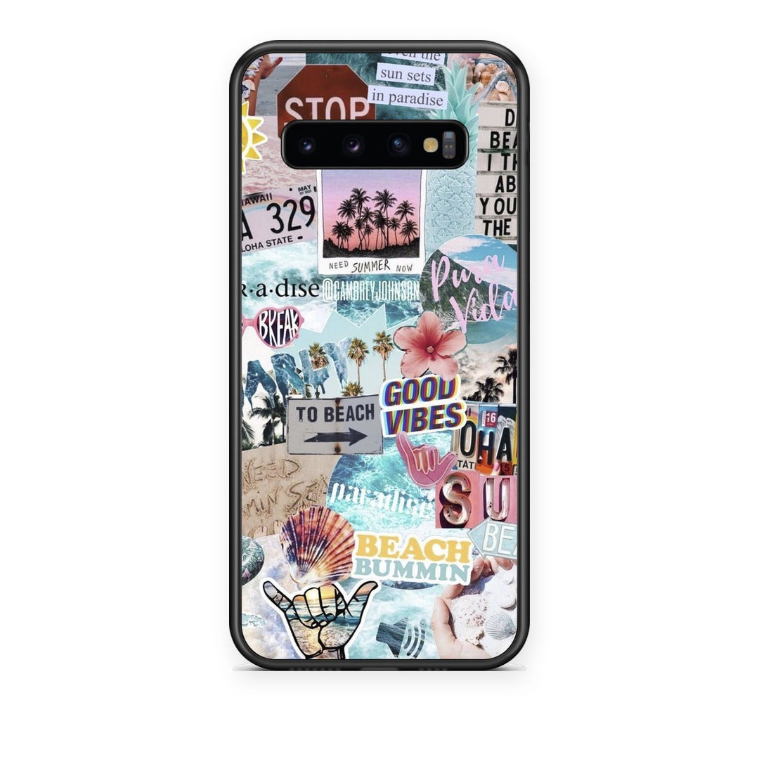 Θήκη Samsung Galaxy S10 Summer Vibes από τη Smartfits με σχέδιο στο πίσω μέρος και μαύρο περίβλημα | Samsung Galaxy S10 Summer Vibes case with colorful back and black bezels