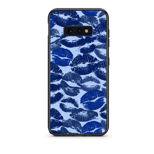 Θήκη Samsung Galaxy S10e Blue Lipstick Kisses από τη Smartfits με σχέδιο στο πίσω μέρος και μαύρο περίβλημα | Samsung Galaxy S10e Blue Lipstick Kisses case with colorful back and black bezels