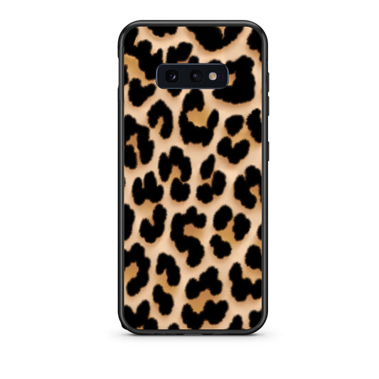 Θήκη Samsung Galaxy S10e Leopard Print Tan Large από τη Smartfits με σχέδιο στο πίσω μέρος και μαύρο περίβλημα | Samsung Galaxy S10e Leopard Print Tan Large case with colorful back and black bezels
