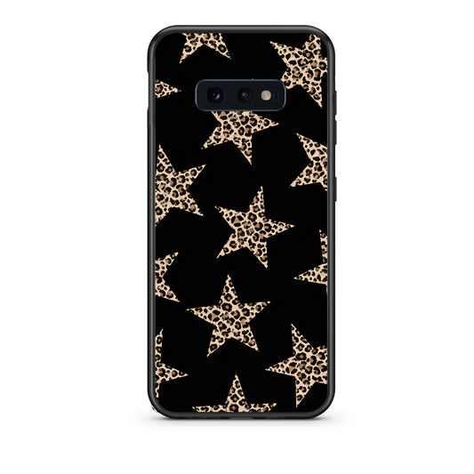 Θήκη Samsung Galaxy S10e Leopard Stars on Black από τη Smartfits με σχέδιο στο πίσω μέρος και μαύρο περίβλημα | Samsung Galaxy S10e Leopard Stars on Black case with colorful back and black bezels