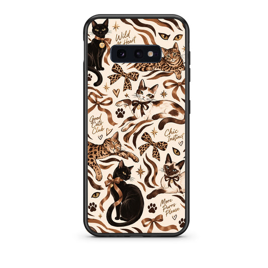 Θήκη Samsung Galaxy S10e Wild Cats and Animal Print Collage από τη Smartfits με σχέδιο στο πίσω μέρος και μαύρο περίβλημα | Samsung Galaxy S10e Wild Cats and Animal Print Collage case with colorful back and black bezels