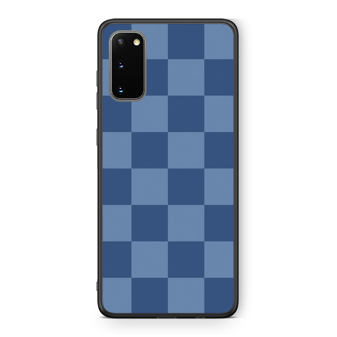 Θήκη Samsung Galaxy S20 Denim Blue Checkerboard από τη Smartfits με σχέδιο στο πίσω μέρος και μαύρο περίβλημα | Samsung Galaxy S20 Denim Blue Checkerboard case with colorful back and black bezels
