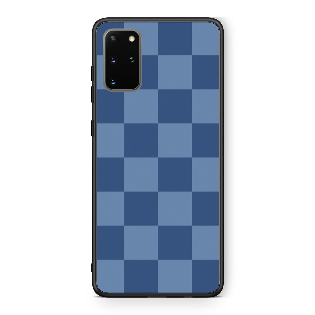 Θήκη Samsung Galaxy S20+ Denim Blue Checkerboard από τη Smartfits με σχέδιο στο πίσω μέρος και μαύρο περίβλημα | Samsung Galaxy S20+ Denim Blue Checkerboard case with colorful back and black bezels
