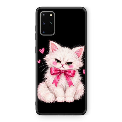 Θήκη Samsung Galaxy S20+ Grumpy Party Kitten on Black από τη Smartfits με σχέδιο στο πίσω μέρος και μαύρο περίβλημα | Samsung Galaxy S20+ Grumpy Party Kitten on Black case with colorful back and black bezels