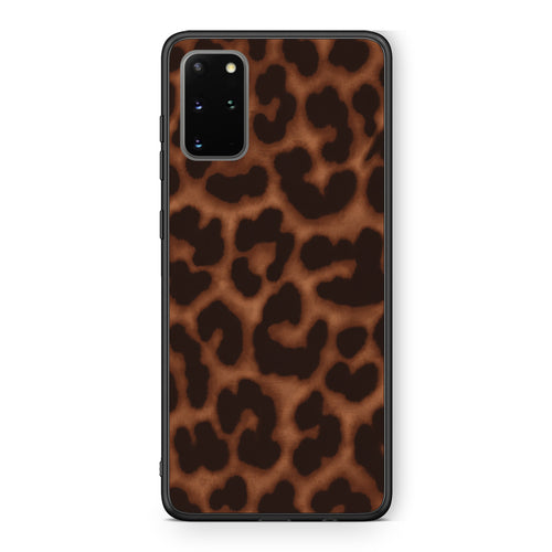 Θήκη Samsung Galaxy S20+ Leopard Print Dark Brown από τη Smartfits με σχέδιο στο πίσω μέρος και μαύρο περίβλημα | Samsung Galaxy S20+ Leopard Print Dark Brown case with colorful back and black bezels