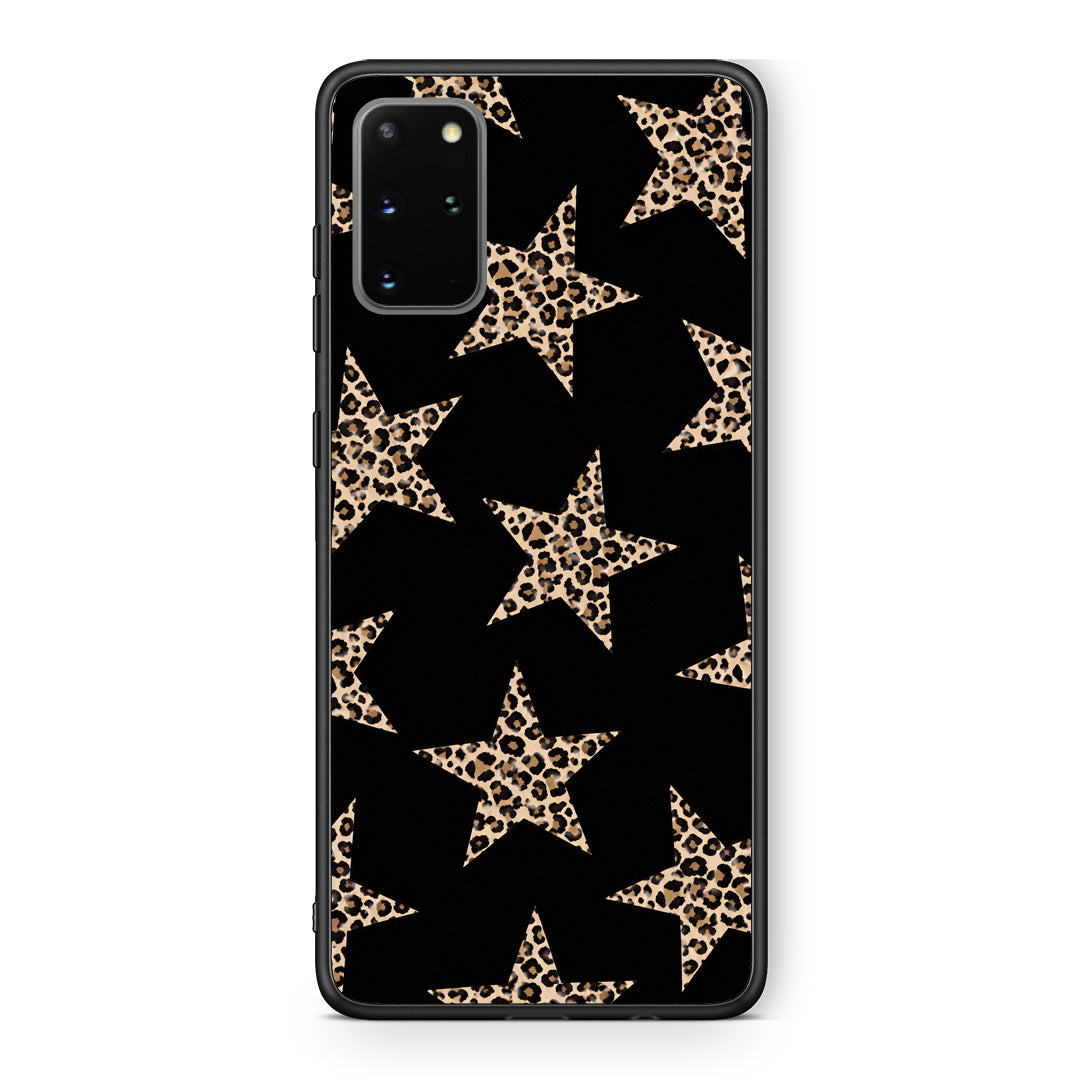 Θήκη Samsung Galaxy S20+ Leopard Stars on Black από τη Smartfits με σχέδιο στο πίσω μέρος και μαύρο περίβλημα | Samsung Galaxy S20+ Leopard Stars on Black case with colorful back and black bezels