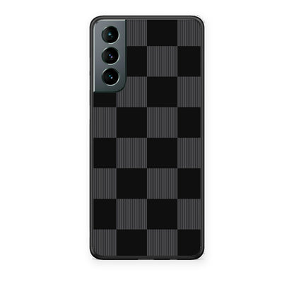 Θήκη Samsung Galaxy S21 Black and Charcoal Striped Checks από τη Smartfits με σχέδιο στο πίσω μέρος και μαύρο περίβλημα | Samsung Galaxy S21 Black and Charcoal Striped Checks case with colorful back and black bezels