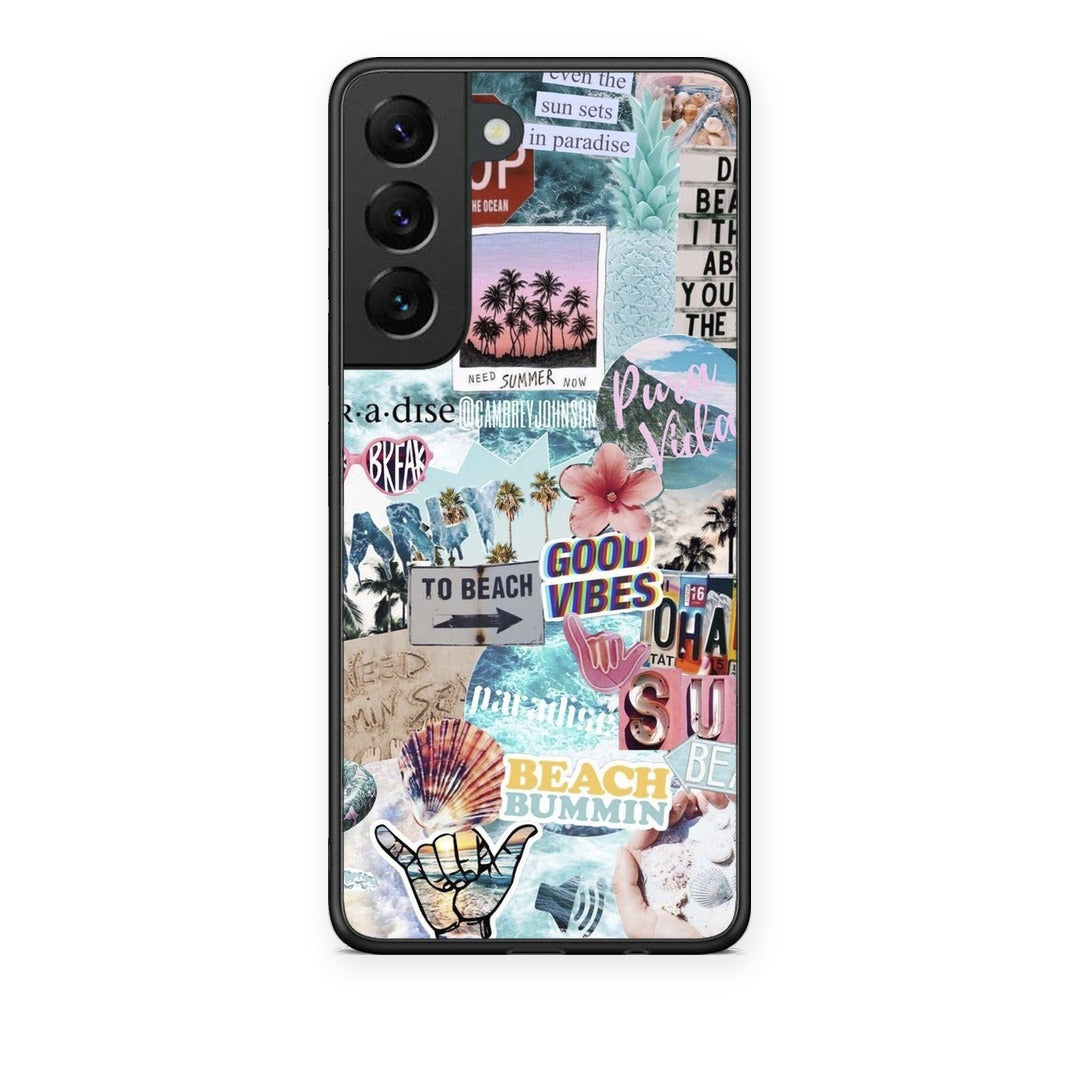 Θήκη Samsung Galaxy S22 Summer Vibes από τη Smartfits με σχέδιο στο πίσω μέρος και μαύρο περίβλημα | Samsung Galaxy S22 Summer Vibes case with colorful back and black bezels