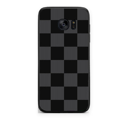 Θήκη Samsung Galaxy S7 Black and Charcoal Striped Checks από τη Smartfits με σχέδιο στο πίσω μέρος και μαύρο περίβλημα | Samsung Galaxy S7 Black and Charcoal Striped Checks case with colorful back and black bezels