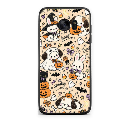 Θήκη Samsung Galaxy S7 Edge Halloween Puppies and Friends on Cream από τη Smartfits με σχέδιο στο πίσω μέρος και μαύρο περίβλημα | Samsung Galaxy S7 Edge Halloween Puppies and Friends on Cream case with colorful back and black bezels