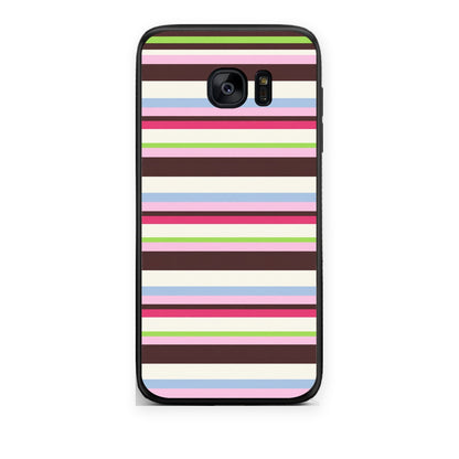 Θήκη Samsung Galaxy S7 Edge Multicolour Horizontal Stripes από τη Smartfits με σχέδιο στο πίσω μέρος και μαύρο περίβλημα | Samsung Galaxy S7 Edge Multicolour Horizontal Stripes case with colorful back and black bezels