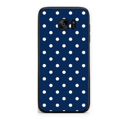 Θήκη Samsung Galaxy S7 Edge White Small Polka Dots on Navy από τη Smartfits με σχέδιο στο πίσω μέρος και μαύρο περίβλημα | Samsung Galaxy S7 Edge White Small Polka Dots on Navy case with colorful back and black bezels