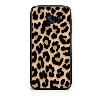 Θήκη Samsung Galaxy S7 Leopard Print Tan Small από τη Smartfits με σχέδιο στο πίσω μέρος και μαύρο περίβλημα | Samsung Galaxy S7 Leopard Print Tan Small case with colorful back and black bezels