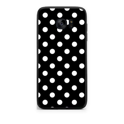 Θήκη Samsung Galaxy S7 White Polka Dots on Black από τη Smartfits με σχέδιο στο πίσω μέρος και μαύρο περίβλημα | Samsung Galaxy S7 White Polka Dots on Black case with colorful back and black bezels